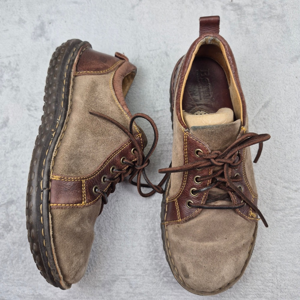 Born W5440 Brown Leather Suede Lace Up Oxford Shoes 9.5 Womens Earthy Cabincore